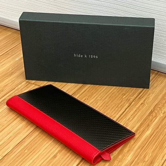 hide k 1896 RFID Leather Long Red Wallet - Picture 2 of 12